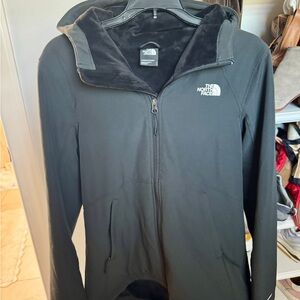 The North Face Women's Black Fleece-Lined Hoodie Jacket WINDWALL